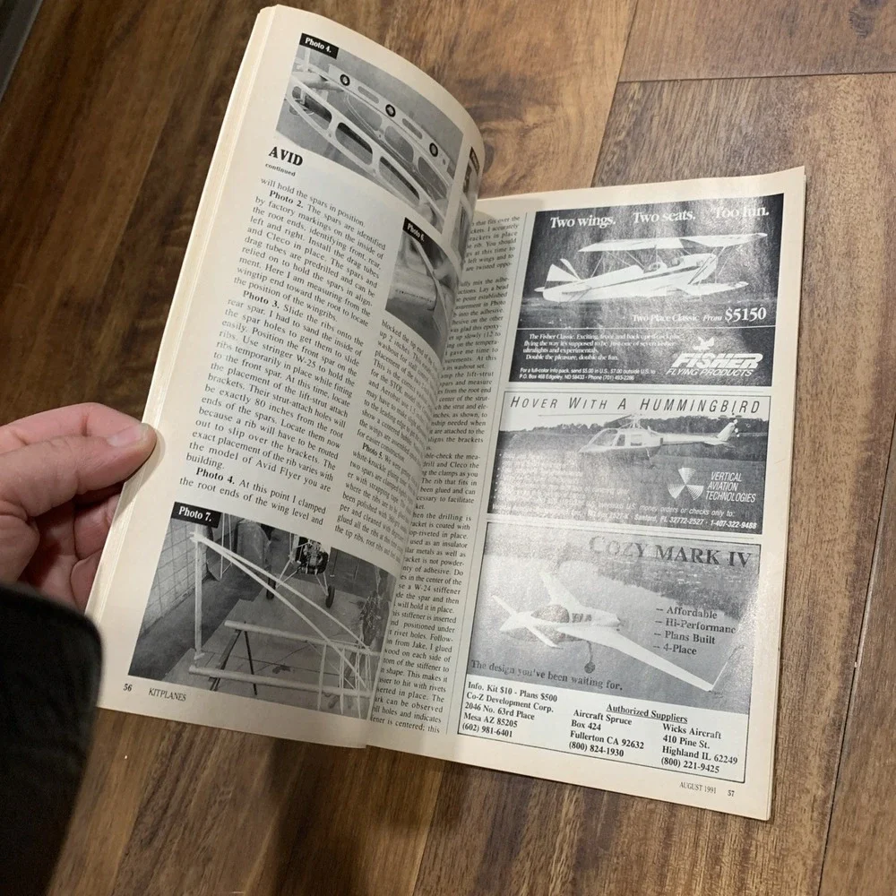 August 1991 Kitplanes Magazine Vintage Magazine